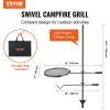 VEVOR Swivel Campfire Grill, Fire Pit Grill Grate over Fire Pits, Heavy Duty Steel Grill Grates, 360¬∞ Adjustable Open Fire Outdoor Cooking Equipment